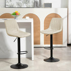 HOMCOM - Tabourets de bar pivotants réglables en cuir synthétique avec dossier - blanc crème - paquet de 2-Assises remplies de mousse et recouvertes d’un tissu leathaire 
