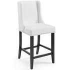 Modway Baron Faux Leather Counter Stool - White - Set of 2-Polished Nailhead Trim