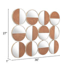 Zuo Cycle Round Mirror - Gold/Walnut-7