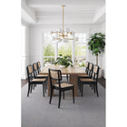 Manhattan Comfort Giverny 18.11" Industry Chic Dining Chair - Black and Natural Cane - Set of 4-Fine Natural Cane Made from Authentic Wooden Rattan
