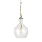 Hudson&Canal - Suspension Verona de 28 cm de large avec abat-jour en verre, - Laiton/Transparent-Nettoyer avec un chiffon doux et sec, sans produits chimiques agressifs ni produits de nettoyage abrasifs