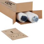 GBC Ultima 35 Ezload Thermal Roll Film - Clear - 5 mil - 12" x 100' - 2 Pack-Colour coded light blue and dark blue end caps show the correct way to load film, which avoids accidental upside down loading