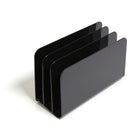 TRU RED 3-Slot Plastic Incline Sorter - Black-The organizer measures 9.51"L x 3.87"W x 6.06"H and has three slots
