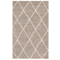 Modway - Toryn Réseau en losange Tapis 5 pi l x 8 pi L Shag Area - Beige et ivoire-Tapis Diamond Trellis Area Shag