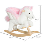 Qaba - Cheval à bascule bébé - rocker en peluche animal - blanc et rose-Remplissage doux en coton PP offrant une assise confortable pour les enfants 