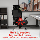 Staples - Fauteuil pivotant ergonomique en tissu Hyken XL pour les utilisateurs grands et costauds - Noir-Le siège rembourré en mousse avec ressorts hélicoïdaux offre un confort accru pendant les longues journées de travail