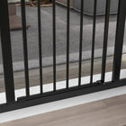 PawHut 29"-39" Pet Gate with Door Pressure Fit Dog Gate for Stairs - Black-Lead free metal frame is solid and strong