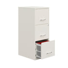Hirsh 3-Drawer Vertical Filing Cabinet with Lock - Pearl White-Cam lock secures top two drawers