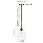 Hudson&Canal - Suspension Ida , 24 cm de large, avec abat-jour en verre - Laiton/Transparent-Nettoyer avec un chiffon doux et sec, sans produits chimiques agressifs ni produits de nettoyage abrasifs