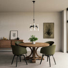 Modway Beacon 3-Light Pendant Light - Clear/Black-ETL Listed for Damp Locations