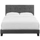 Modway Amira Performance Velvet Full Bed - Grey-Box Spring Required (Not Included)