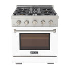 Kucht 30" KFX-X Series Pro Style Propane Gas Range - Stainless Steel/White-Rocket power burner 21 000 btu for rapid searing