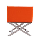 Manhattan Comfort Hollywood 25.6" Contemporary Faux Leather Upholstered Accent Chair - Orange and Polished Chrome - 2 Pack-26.18" L x 22" W x 30.1" H