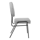 Modway Craft Upholstered Fabric Dining Side Chairs - Black/Light Grey - 2 Pack-8