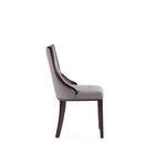 Manhattan Comfort - Lot de 4 chaises de salle à manger traditionnelles Fifth Avenue 18,5 po en similicuir gris-Capacité de poids : 136 kg Hauteur d’assise : 47 cm