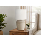 Monarch Specialties 17" H Contemporary Table Lamp - Beige Ceramic / Ivory / Cream Shade-Insert up to a 60W standard bulb (not included) and enjoy the convenience of an easy on/off turn knob switch, allowing you to effortlessly control the light to create the perfect atmosphere