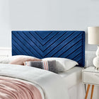 Modway Alyson Angular Channel Tufted Performance Velvet Full/Queen Headboard - Navy-Performance Velvet Upholstery