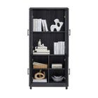 Manhattan Comfort Jodie 31" Mid-Century Modern Bookcase - Charcoal Grey - Set of 2-15.7" L x 31" W x 67.6" H