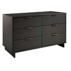 Manhattan Comfort Granville Modern Chest and Double Dresser Set - Dark Grey-17.72" L x 55.04" W x 48.98" H