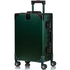 CHAMPS Elite Collection Aluminium Carry-on Luggage Case - Green-Dual TSA-approved combination locks