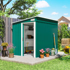 Outsunny Lean to Outdoor Storage Shed with Foundation Kit - 5' x 7'-Includes 2 extra hooks and 2 adjustable shelves
