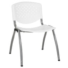 Flash Furniture - Chaise empilable en plastique série Hercule, capacité de 881 lb, structure en titane, blanc (RUTF01AWH)-Capacité de poids de 880 lb