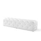 Modway Amour 72" Tufted Button Entryway Faux Leather Bench - White-5