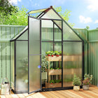 Outsunny - Serre de jardin mini 6 pi L x 2 pi l x 6,6 pi H avec porte enroulable et fenêtres en maille, vert-Cadre en aluminium assemblé par des boucles rétractables offrant une stabilité renforcée et un montage plus facile  
