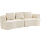 HOMCOM - Canapé 3 places sans armature rembourré en chenille 102 po - blanc crème-Largeur d’assise spacieuse de 79,9 po offrant amplement d’espace pour les familles  