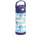 Thermos - Bouteille d'eau isotherme FUNtainer en acier inoxydable - 410 ml - Bleu-Construction en acier inoxydable