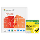 Microsoft 365 + Norton 360 Standard - 1 Device - 12-Month Subscription [Digital Download]-Works on PC, Mac, iPhone, iPad, and Android devices