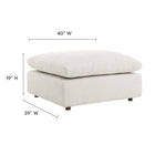 Modway Commix Down Filled Overstuffed Boucle Fabric Ottoman - Ivory-Boucle Fabric Upholstery