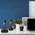 Motorola - Téléphone sans fil D87 Série Bluetooth - Noir - Paquet de 2-Dernier numéro Redial : 30 entrées