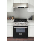Kucht 30" KNG Series Pro Style Natural Gas Range - Stainless Steel/Black-Interchangeable oven door available in nine colors