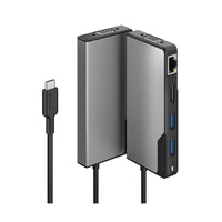 ALOGIC - Hub USB-C Fusion MAX 6 en 1 V2-Augmentez l'espace de votre écran Ultra HD avec le Fusion. Connectez vos appareils USB-C aux ports HDMI ou VGA pour dupliquer ou étendre l'affichage de vos écrans externes, comme des téléviseurs, des moniteurs ou des projecteurs. Les ports USB-C (USB 3.1 Gen 1) et USB-A (USB 3.0) du Fusion offrent des vitesses de transfert de données de 5 Gbit/s, dix fois supérieures à celles de l'USB 2.0, vous permettant de transférer et d'accéder à des contenus multimédias tels que 