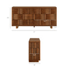 Modway Foundry Woven Design Buffet Storage Cabinet - 71" - in Walnut-2-Door Storage Cabinet with Adjustable Shelves