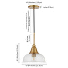 Hudson&Canal Magnolia 10.75" Wide Pendant with Glass Shade - Brass/Seeded-Product Dimensions: 10" L x 10" W x 8" H