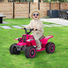 Qaba 6V 4 Wheeler Kids ATV Quad w/ Headlights - Pink-Travels at 1.9 mph (3 km/h), matching an adult's walking speed 