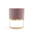 Manhattan Comfort Aura 24.4" Modern Velvet Upholstered Dining Chair - Blush and Polished Brass-Delivered to you Fully Assembled! No Assembly Required