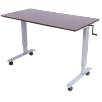 Luxor 60" Crank Adjustable Stand Up Desk-Overall dimensions of 59"W x 29.5"D with variable height between 29"- 42.75"H