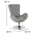 Chaise d’appoint salon-réception de série Egg en tissu gris pâle (CH-162430-LTGY-FAB-GG)-Mousse ignifuge CA117