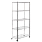 Seville Classics 5-Tier Steel Shelving - 60" H x 30" W x 14" D-Chrome plated steel provides necessary corrosion resistance in dry environments