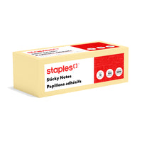 Staples Recycled Stickies Self-Stick Notes - 1-3/8" x 1-7/8" - Yellow - 12 Pack-High-quality adhesive notes for quick messages, flagging reminders and indicating corrections