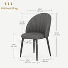 HOMCOM - Chaises de salle à manger avec pieds en métal pour cuisine - gris charbon - ensemble de 4-Quatre pieds robustes en acier avec patins antidérapants offrant une bonne stabilité 