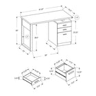 Monarch Specialties 7690 48" Computer Desk - White Left Or Right Facing-Product dimensions: 47.25 inches L x 23.5 inches D x 30 inches H