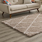 Modway - Toryn Réseau en losange Tapis 5 pi l x 8 pi L Shag Area - Beige et ivoire-100% polypropylène