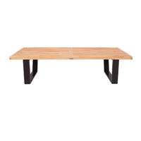 Nicer Furniture Nelson Wooden Bench - Natural - 60"-Constructed from solid hardwood with open-slatted seat and natural finish