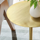 Modway - Aliza Manche Table d’appoint en marbre blanc - Laiton blanc-Pad sans marquage pour la protection des planchers