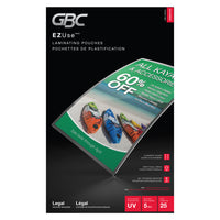 Swingline EZUse Laminating Pouches - Legal - 5mil-Create stunning results with impeccably accurate and easy to use lamination pouches - documents will remain bold with the UV protection, which prevents fading and discoloration