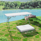Outsunny 6ft Folding Table with Carrying Handle-Equipped with non-slip covers to keep the table steady